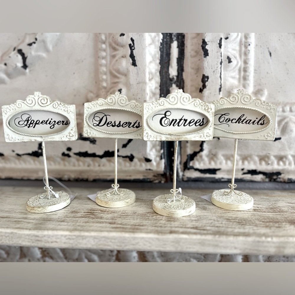 shabby chic placecard holders/food labels